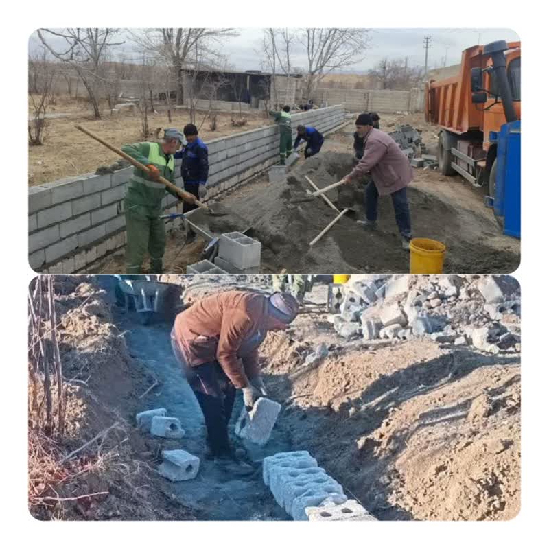 دیوارکشی باغات اطراف زیرگذر تیران سامان